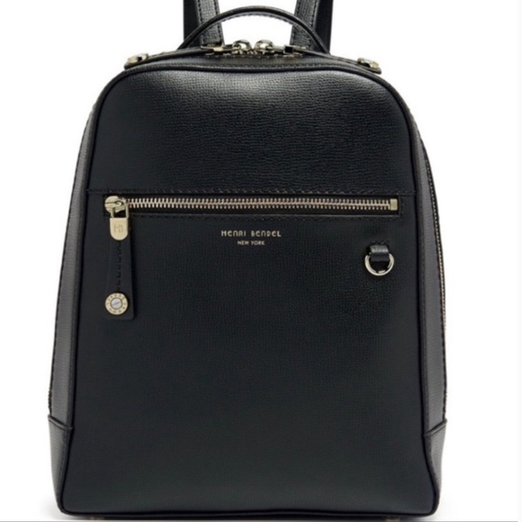 HENRI BENDEL ‘BOWERY’ BLACK LEATHER BACKPACK - Picture 2 of 16